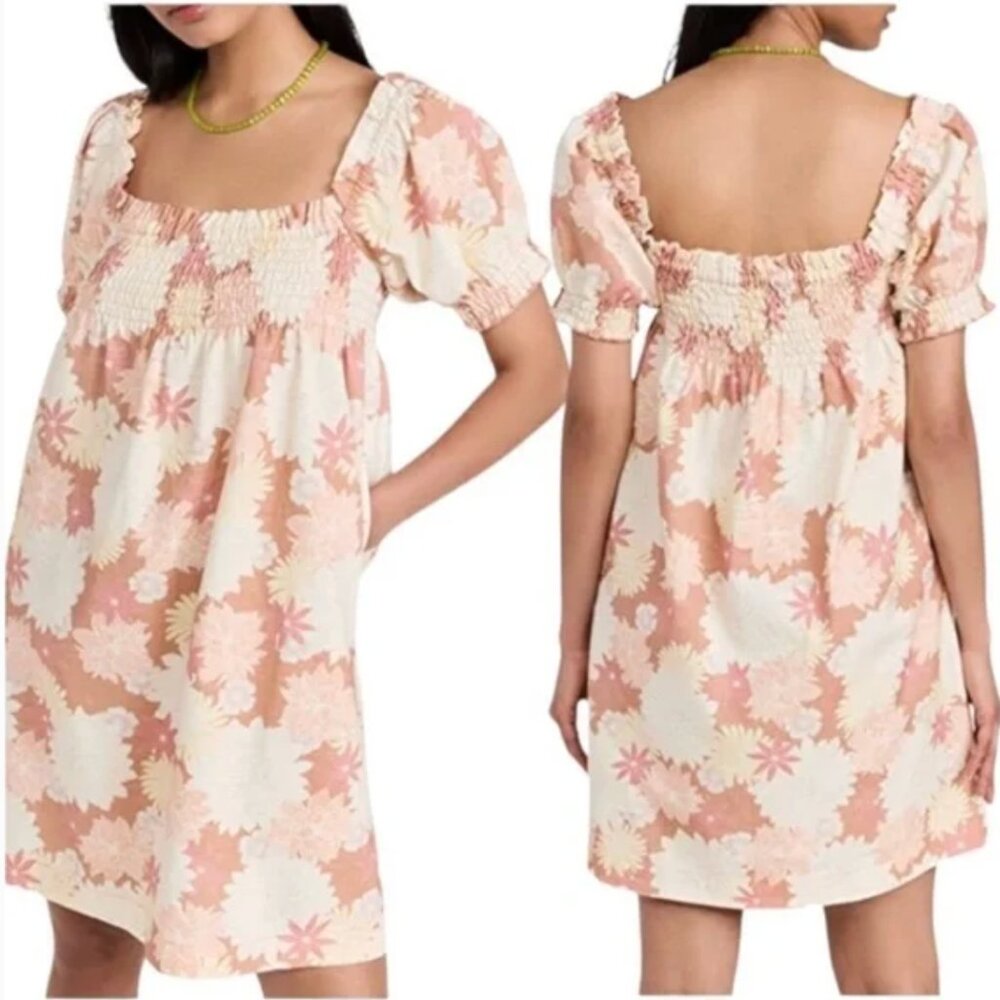 Faherty | Organic Cotton Ramona Floral Babydoll Dress w/ Pockets | Size XS